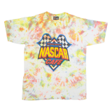 NASCAR CAFE Signed Tie-dye Racing Mens Biker T-Shirt White USA XL