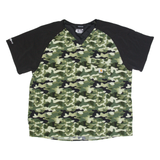 CARHARTT Camo Mens T-Shirt Green V-Neck 2XL