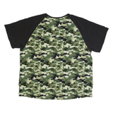 CARHARTT Camo Mens T-Shirt Green V-Neck 2XL