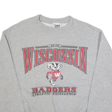 LEE SPORT Wisconsin Badgers Mens Sweatshirt Grey 90s USA M