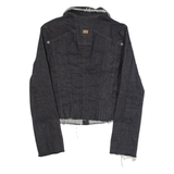 GUESS Stretch Womens Denim Jacket Black XL