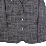 NAUTICA Blazer Style Womens Quilted Jacket Grey Check M