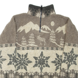 LIMITED SPORT 1/4 Zip Mens Fleece Jacket Brown S