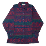 NORTHCREST Womens Fleece Jacket Maroon Striped M