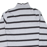 CHAPS Striped Mens Sweatshirt Grey 1/4 Zip L