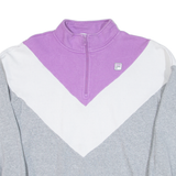 FILA Womens Sweatshirt Purple 1/4 Zip L
