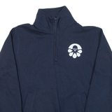 CHAMPION Mens Sweatshirt Blue 1/4 Zip S