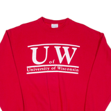 SANTEE University Of Wisconsin Mens Sweatshirt Red USA L