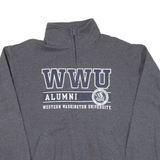 CHAMPION Western Washington University Mens Sweatshirt Grey 1/4 Zip USA L