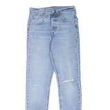 LEVI'S 501S Jeans Distressed Womens Blue Skinny Straight Stone Wash W24 L30