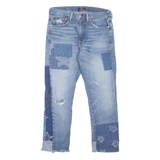 POLO RALPH LAUREN Waverly Crop Patchwork Womens Jeans Blue Straight W29 L25