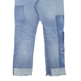 POLO RALPH LAUREN Waverly Crop Patchwork Womens Jeans Blue Straight W29 L25