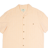 ISLAND SHORES Mens Shirt Orange Check L