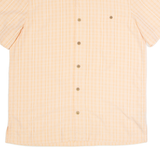 ISLAND SHORES Mens Shirt Orange Check L