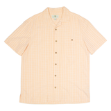 ISLAND SHORES Mens Shirt Orange Check L