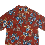 BATIK BAY Mens Hawaiian Shirt Maroon Floral S