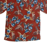 BATIK BAY Mens Hawaiian Shirt Maroon Floral S
