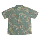 BATIK BAY Mens Hawaiian Shirt Green Floral L