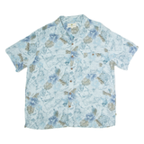 ISLAND SHORES Mens Hawaiian Shirt Blue Crazy Pattern XL