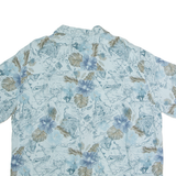 ISLAND SHORES Mens Hawaiian Shirt Blue Crazy Pattern XL