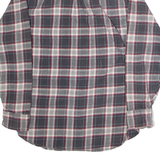JACHS Mens Flannel Shirt Grey Check Long Sleeve M