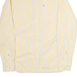 TOMMY HILFIGER Mens Shirt Yellow Striped Long Sleeve XS
