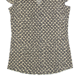 ESPRIT Y2K Womens Printed Top Cream V-Neck Floral M