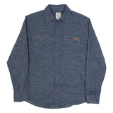 DICKIES Mens Flannel Shirt Blue Long Sleeve S