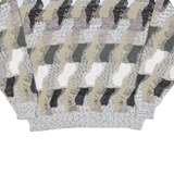 Womens Patterned Jumper Green Crazy Pattern 90s Cable Knit M