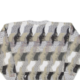 Womens Patterned Jumper Green Crazy Pattern 90s Cable Knit M