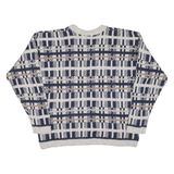 PENNS LANDING Mens Patterned Jumper Grey Fair Isle 90s Cable Knit L