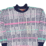 AMERICAN EAGLE Womens Patterned Jumper White Crazy Pattern 90s S