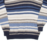 JANTZEN Womens Patterned Jumper Blue Striped 90s Cable Knit M