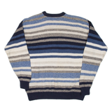 JANTZEN Womens Patterned Jumper Blue Striped 90s Cable Knit M