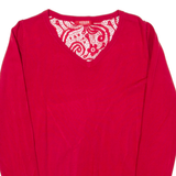 GUESS Womens Jumper Red Tight Knit S