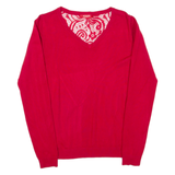GUESS Womens Jumper Red Tight Knit S