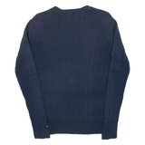 TOMMY HILFIGER Womens Jumper Blue V-Neck Cable Knit M