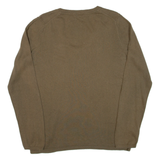 TOMMY HILFIGER Womens Jumper Green V-Neck Tight Knit L