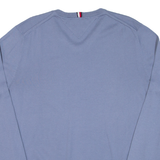TOMMY HILFIGER Mens Jumper Blue V-Neck Tight Knit L