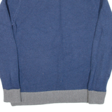 TOMMY HILFIGER Mens Heavy Knit Jumper Blue 1/4 Zip Cable Knit L