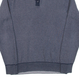TOMMY HILFIGER Mens Jumper Blue 1/4 Zip Tight Knit S