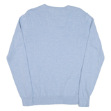 TOM TAILOR Mens Jumper Blue V-Neck Tight Knit M