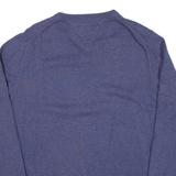 TOMMY HILFIGER Mens Jumper Blue V-Neck Tight Knit M