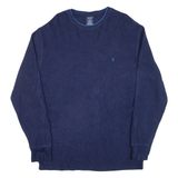 POLO RALPH LAUREN Sleepwear Mens Jumper Blue Waffle Knit XL