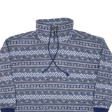 ASHLY BRENT Womens Patterned Fleece Blue Crazy Pattern 1/4 Zip L