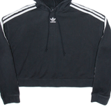 ADIDAS Crop Womens Black Hoodie UK 10