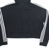 ADIDAS Crop Womens Black Hoodie UK 10