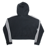 ADIDAS Crop Womens Black Hoodie UK 10