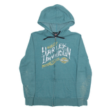 HARLEY DAVIDSON Womens Green Hoodie Full Zip M