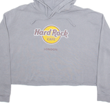 HARD ROCK CAFE Crop London Womens Grey Hoodie L